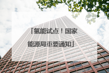 氢能试点！国家能源局重要通知