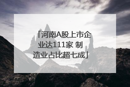 河南A股上市企业达111家 制造业占比超七成