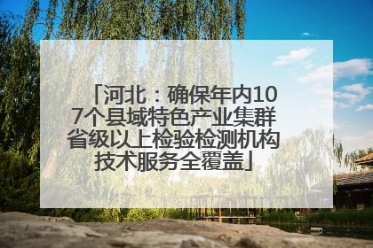 河北：确保年内107个县域特色产业集群省级以上检验检测机构技术服务全覆盖