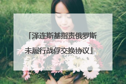 泽连斯基指责俄罗斯未履行战俘交换协议