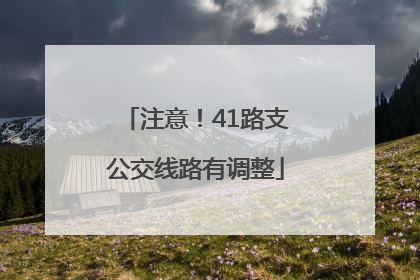 注意！41路支公交线路有调整