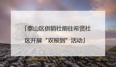 泰山区供销社前往希贤社区开展“双报到”活动