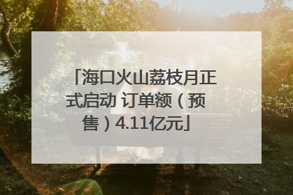 海口火山荔枝月正式启动 订单额（预售）4.11亿元