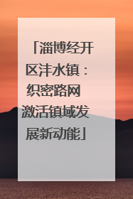 淄博经开区沣水镇：织密路网 激活镇域发展新动能