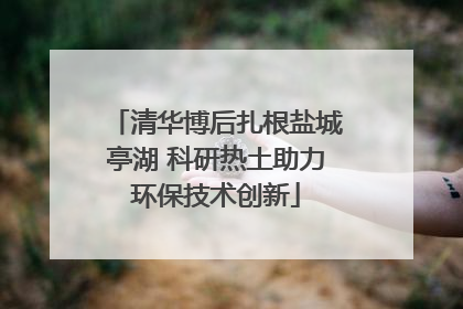 清华博后扎根盐城亭湖 科研热土助力环保技术创新