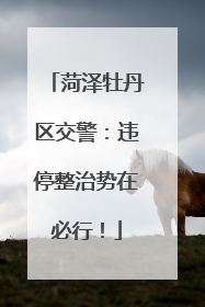 菏泽牡丹区交警：违停整治势在必行！