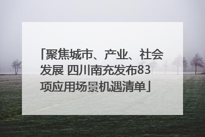 聚焦城市、产业、社会发展 四川南充发布83项应用场景机遇清单