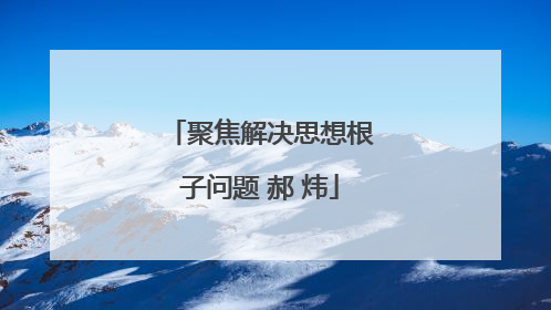 聚焦解决思想根子问题 郝 炜