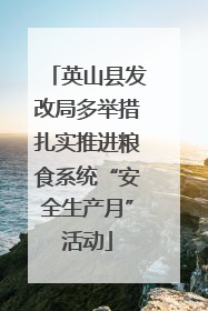 英山县发改局多举措扎实推进粮食系统“安全生产月”活动