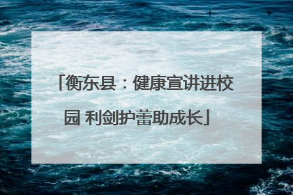 衡东县：健康宣讲进校园 利剑护蕾助成长