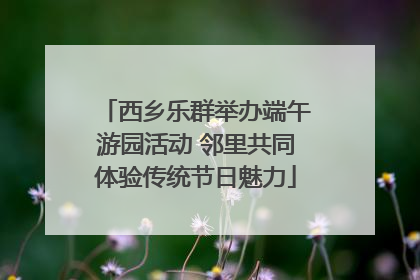 西乡乐群举办端午游园活动 邻里共同体验传统节日魅力