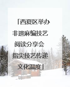 西夏区举办非遗麻编技艺阅读分享会 指尖技艺传递文化温度