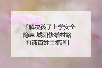 解决孩子上学安全隐患 城阳修缮村路打通百姓幸福道