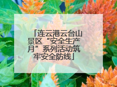 连云港云台山景区“安全生产月”系列活动筑牢安全防线