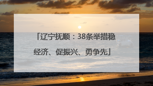 辽宁抚顺：38条举措稳经济、促振兴、勇争先