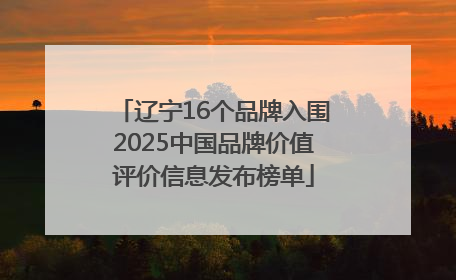 辽宁16个品牌入围2025中国品牌价值评价信息发布榜单