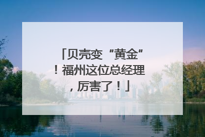 贝壳变“黄金”！福州这位总经理，厉害了！