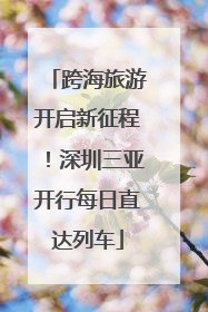 跨海旅游开启新征程！深圳三亚开行每日直达列车