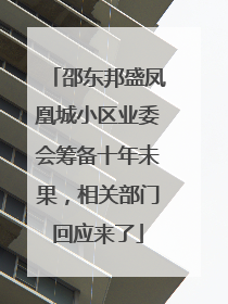 邵东邦盛凤凰城小区业委会筹备十年未果，相关部门回应来了