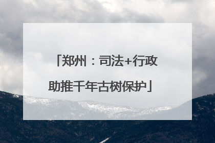 郑州：司法+行政助推千年古树保护