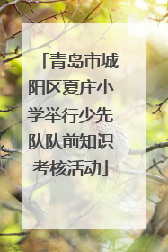 青岛市城阳区夏庄小学举行少先队队前知识考核活动
