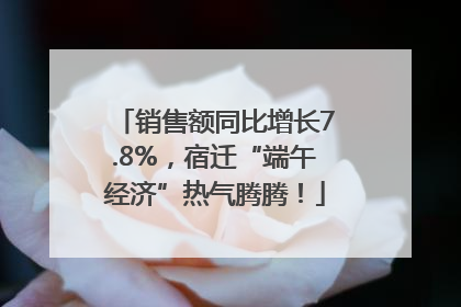 销售额同比增长7.8%，宿迁“端午经济”热气腾腾！