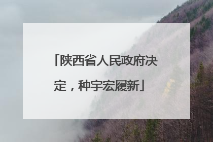 陕西省人民政府决定，种宇宏履新