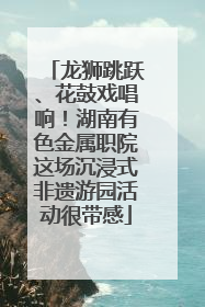 龙狮跳跃、花鼓戏唱响！湖南有色金属职院这场沉浸式非遗游园活动很带感