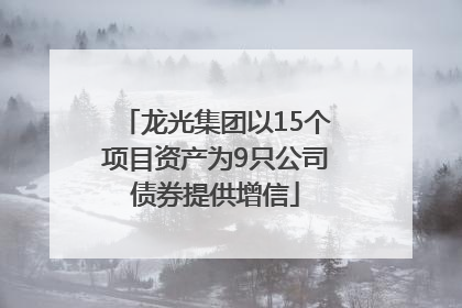 龙光集团以15个项目资产为9只公司债券提供增信