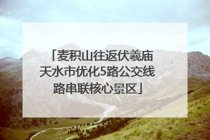 麦积山往返伏羲庙 天水市优化5路公交线路串联核心景区