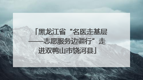 黑龙江省“名医走基层——志愿服务边疆行”走进双鸭山市饶河县