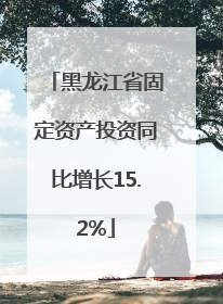 黑龙江省固定资产投资同比增长15.2%