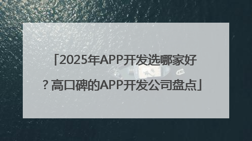 2025年APP开发选哪家好？高口碑的APP开发公司盘点
