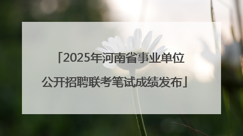2025年河南省事业单位公开招聘联考笔试成绩发布