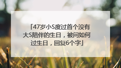 47岁小S度过首个没有大S陪伴的生日，被问如何过生日，回复6个字