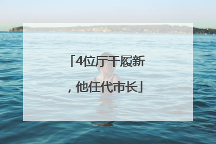 4位厅干履新，他任代市长