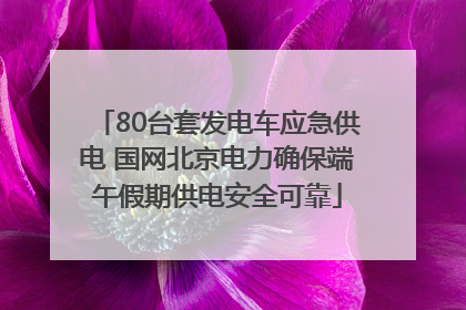 80台套发电车应急供电 国网北京电力确保端午假期供电安全可靠