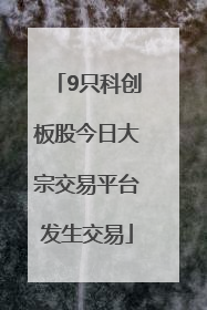 9只科创板股今日大宗交易平台发生交易
